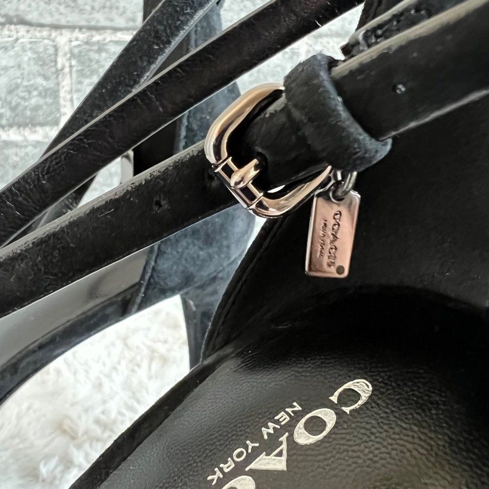 Coach Melrose Black Suede Heels Size 10 B - Picture 8 of 12